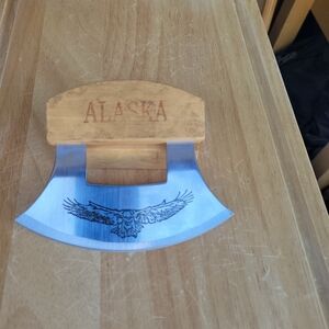 Alaska Ulu Knife with Wooden Handle